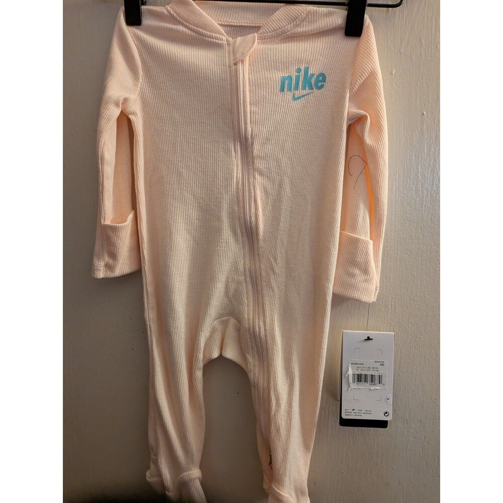 NWT NIKE Romper/Footed Outfit Baby Size 6 Months Guava Ice